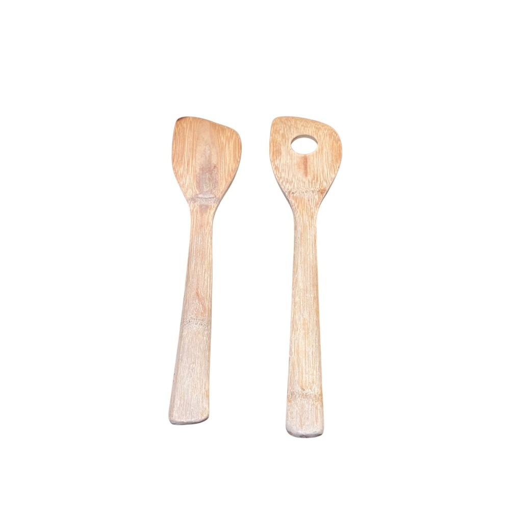 Bamboo Corner Scraper Utensil Set OS Natural Tan  Eco Friendly